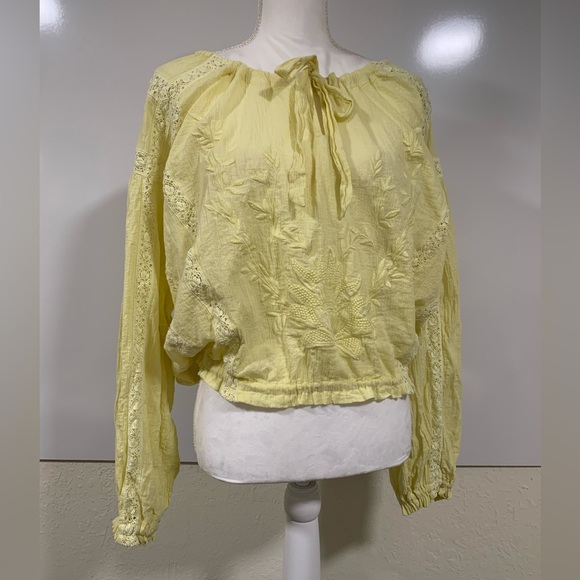 FREE PEOPLE peasant type blouse in yellow - Picture 1 of 11